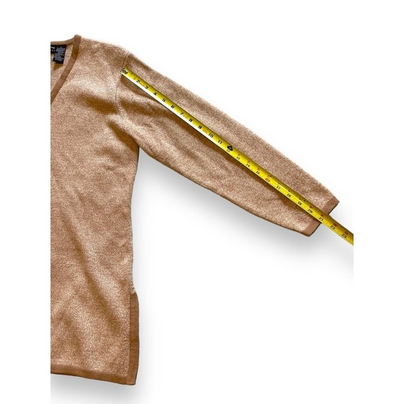 Liz Claiborne Merino Wool Blend V-neck Knit Sweater Women's Brown L - Picture 8 of 10